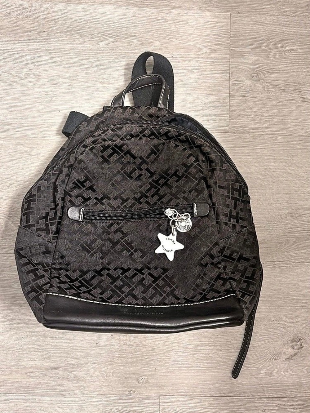 Tommy Hilfiger Black Patterned Backpack